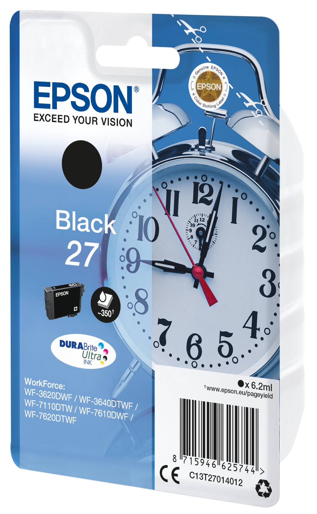 Rca Informatique - image du produit : SGLPCK BLCK DURABRITEULTRAINK 27 INK CARTR IN RS BLISTER PACK