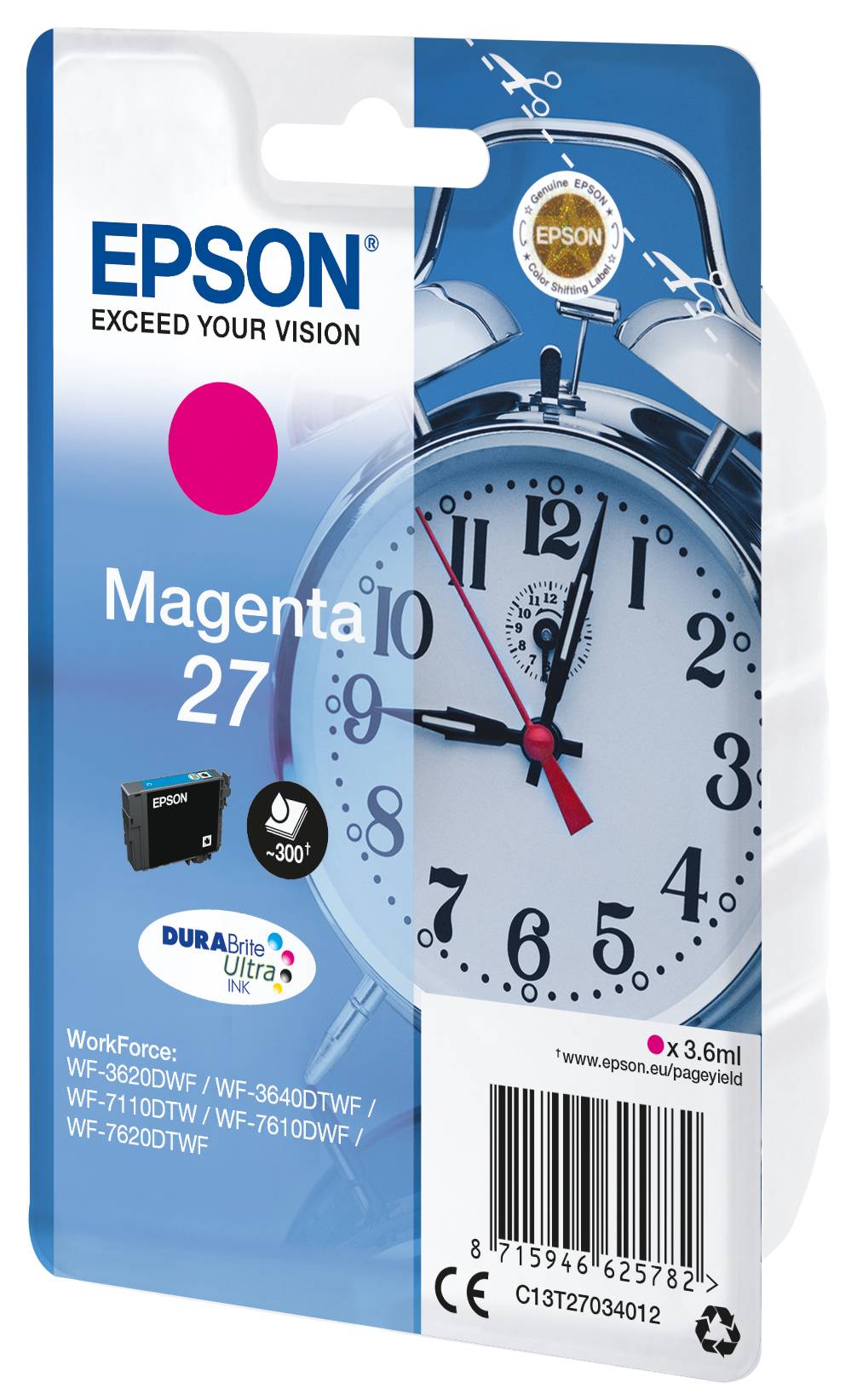 Rca Informatique - image du produit : SGLPCK DURABRITEULTRAINK27 INKCARTRIDGE MAGENTA IN RS BLIST