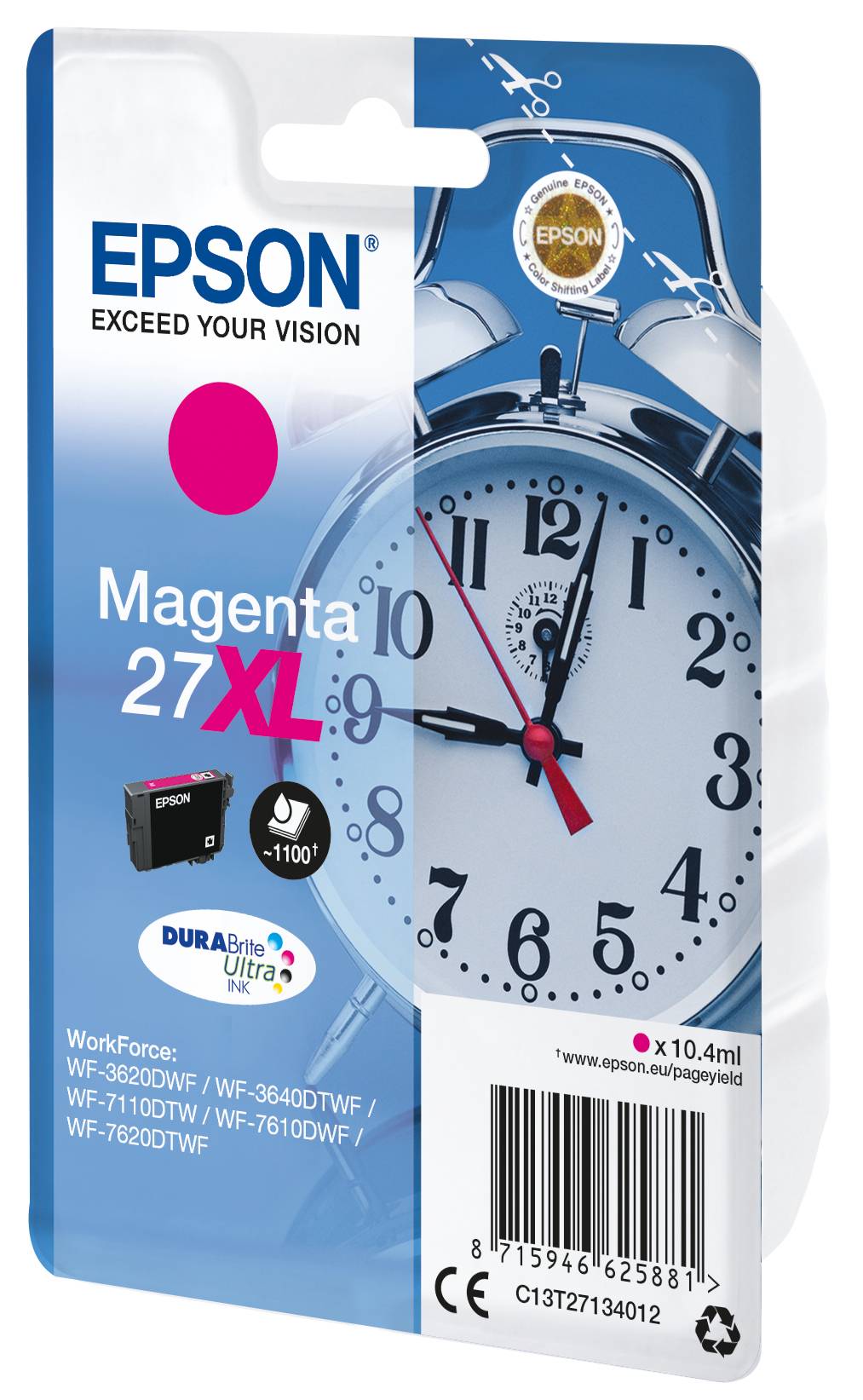 Rca Informatique - image du produit : SGLPCKMAGENTA DURABRITEULTRAINK 27XL INK CARTR IN RS BLISTER PCK