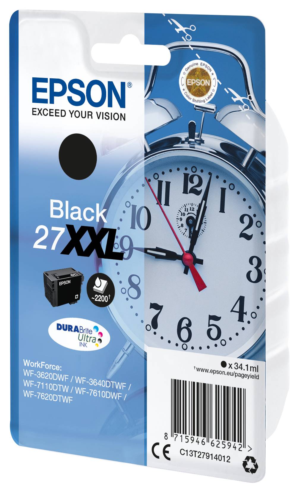 Rca Informatique - image du produit : SGLPK BL DURABRITEULTRAINK27XXL INKCARTR IN RS BLISTER PACK