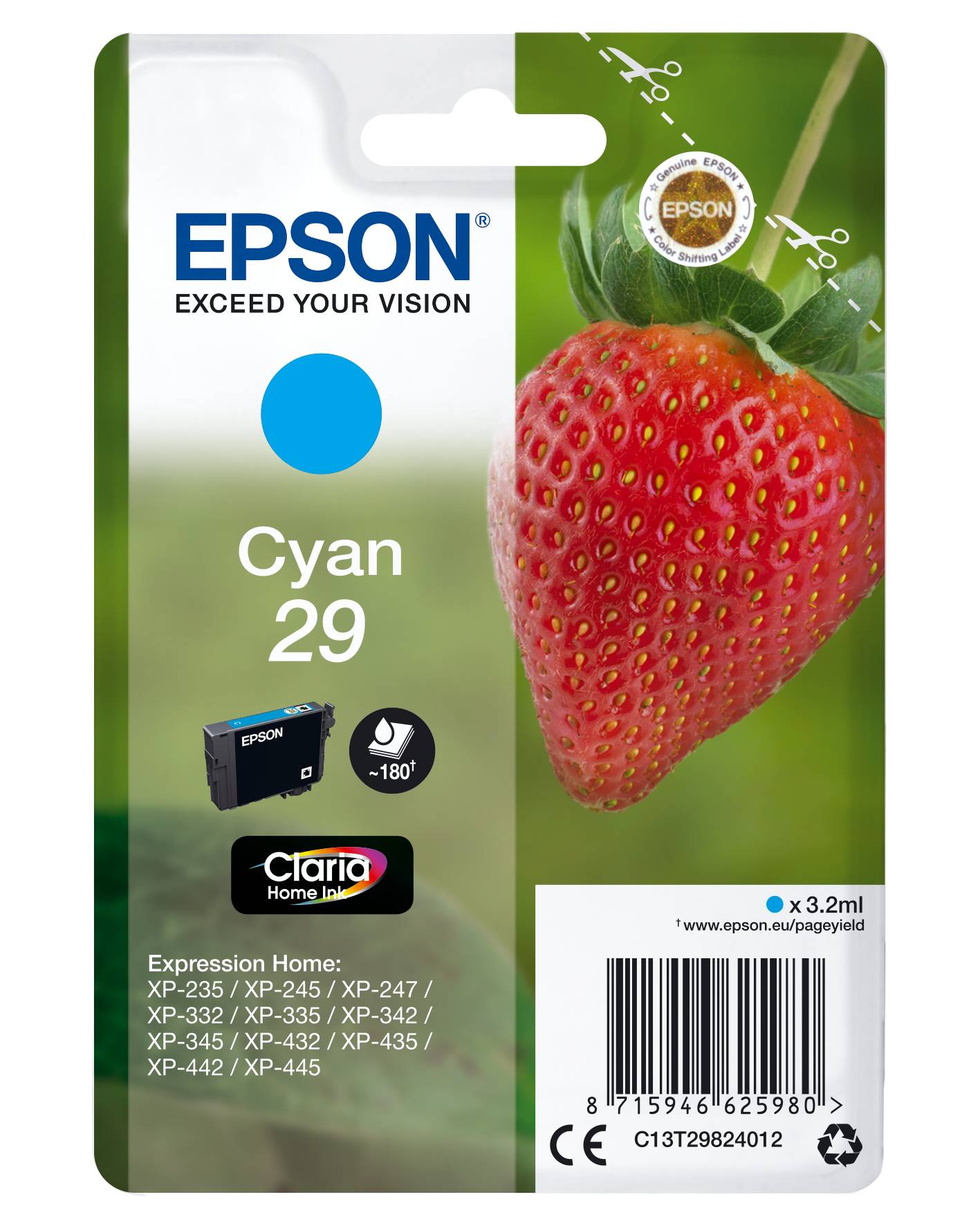 Rca Informatique - Image du produit : SGLPCK CYAN 29 HOME INK CYAN STANDARD