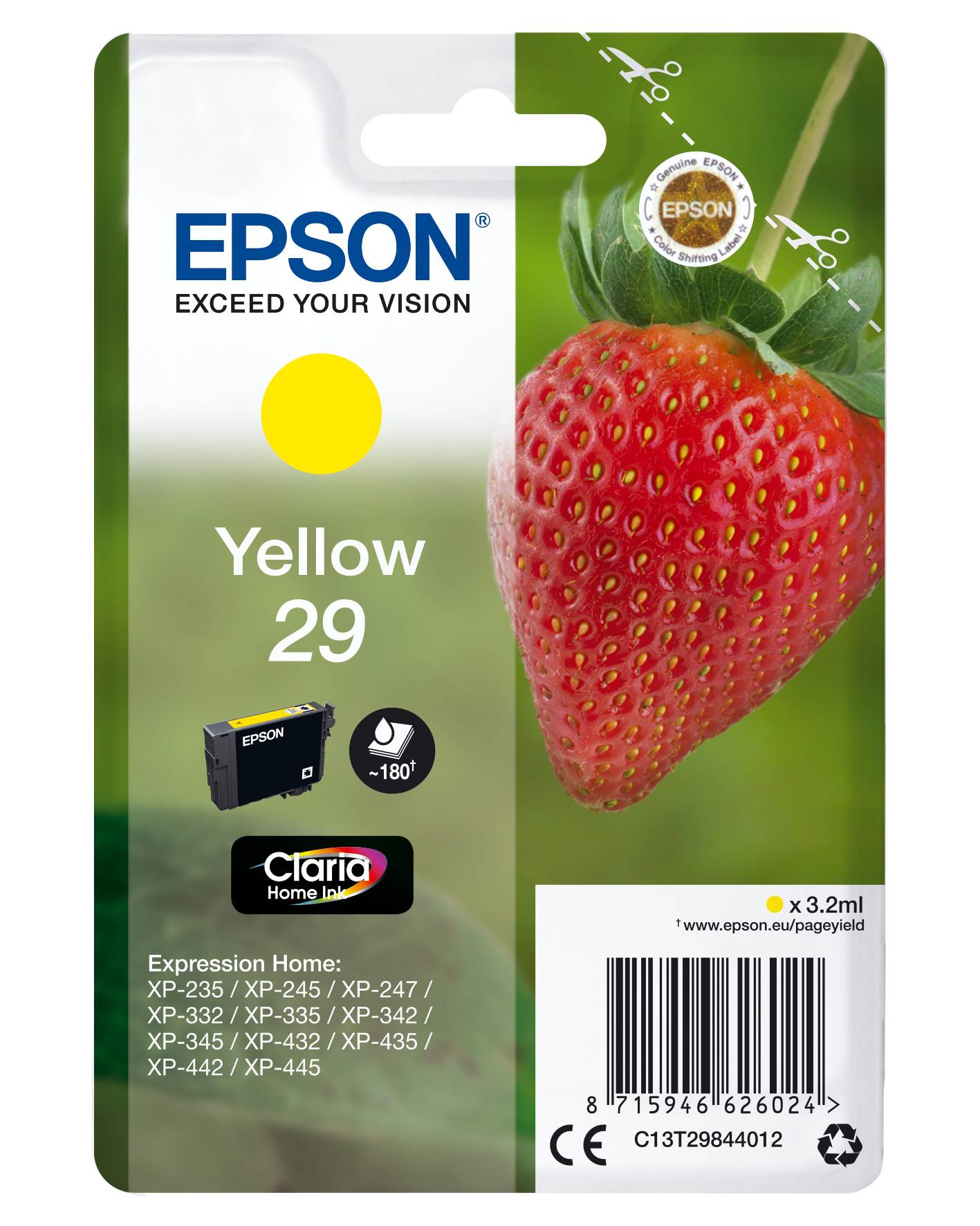 Rca Informatique - Image du produit : SGLPCK YELLOW 29 HOME INK YELLOW STANDARD