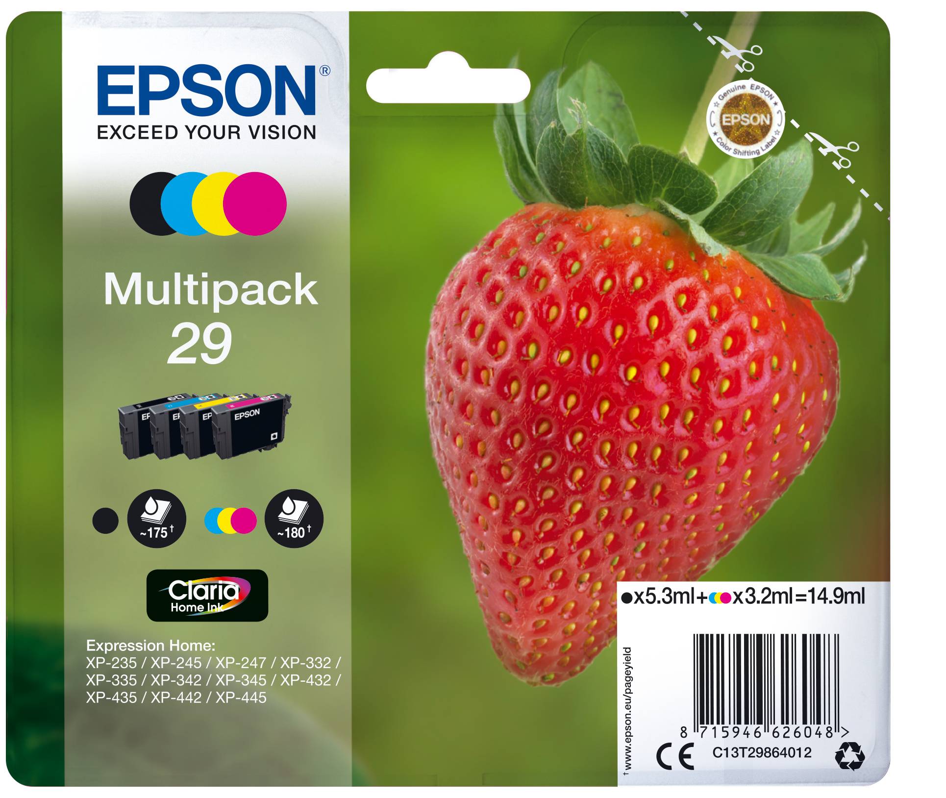 Rca Informatique - Image du produit : MULTIPACK 4-COL.29 HOME INK BLCK/Y/CY/MG STANDARD