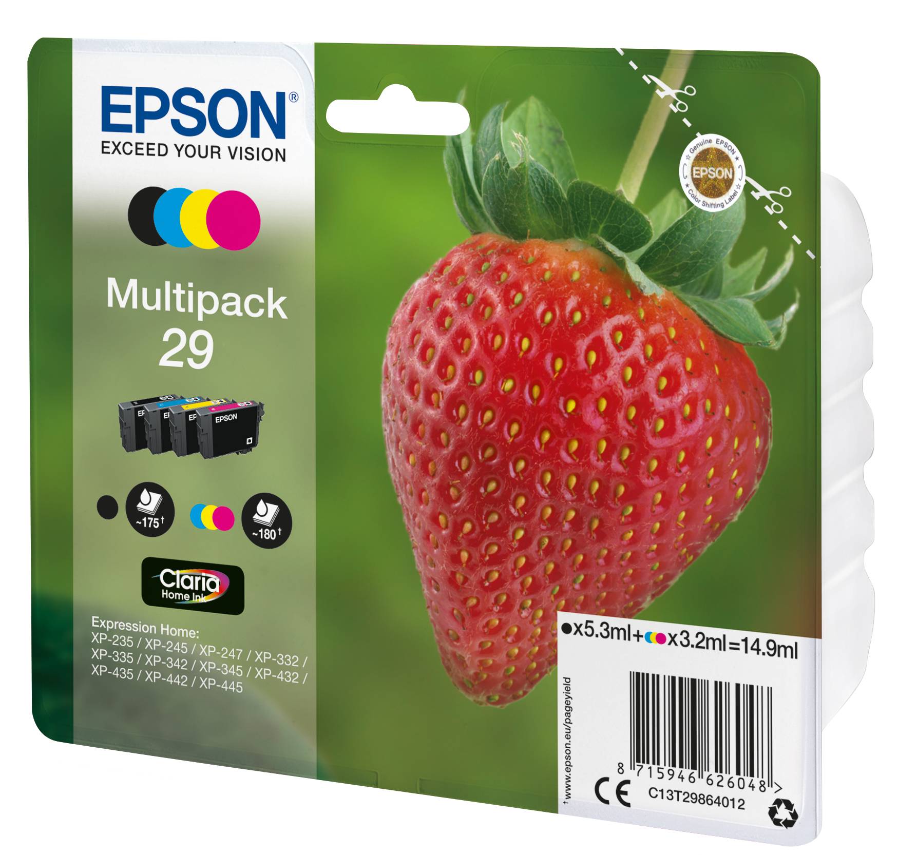 Rca Informatique - image du produit : MULTIPACK 4-COL.29 HOME INK BLCK/Y/CY/MG STANDARD RF+AM