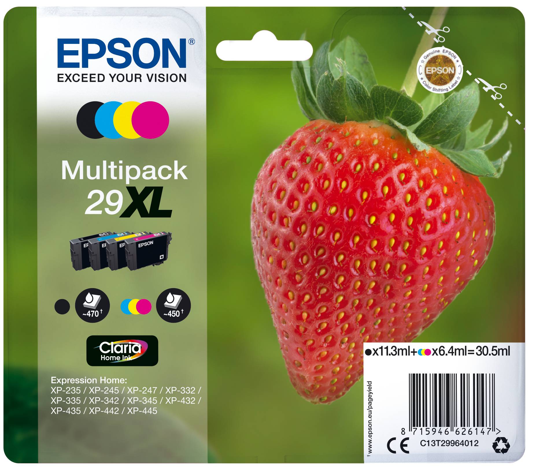 Rca Informatique - Image du produit : MULTIPACK 4-COL.29XL HOME INK MAG./BLCK/YELLOW/CYAN HIGH XL