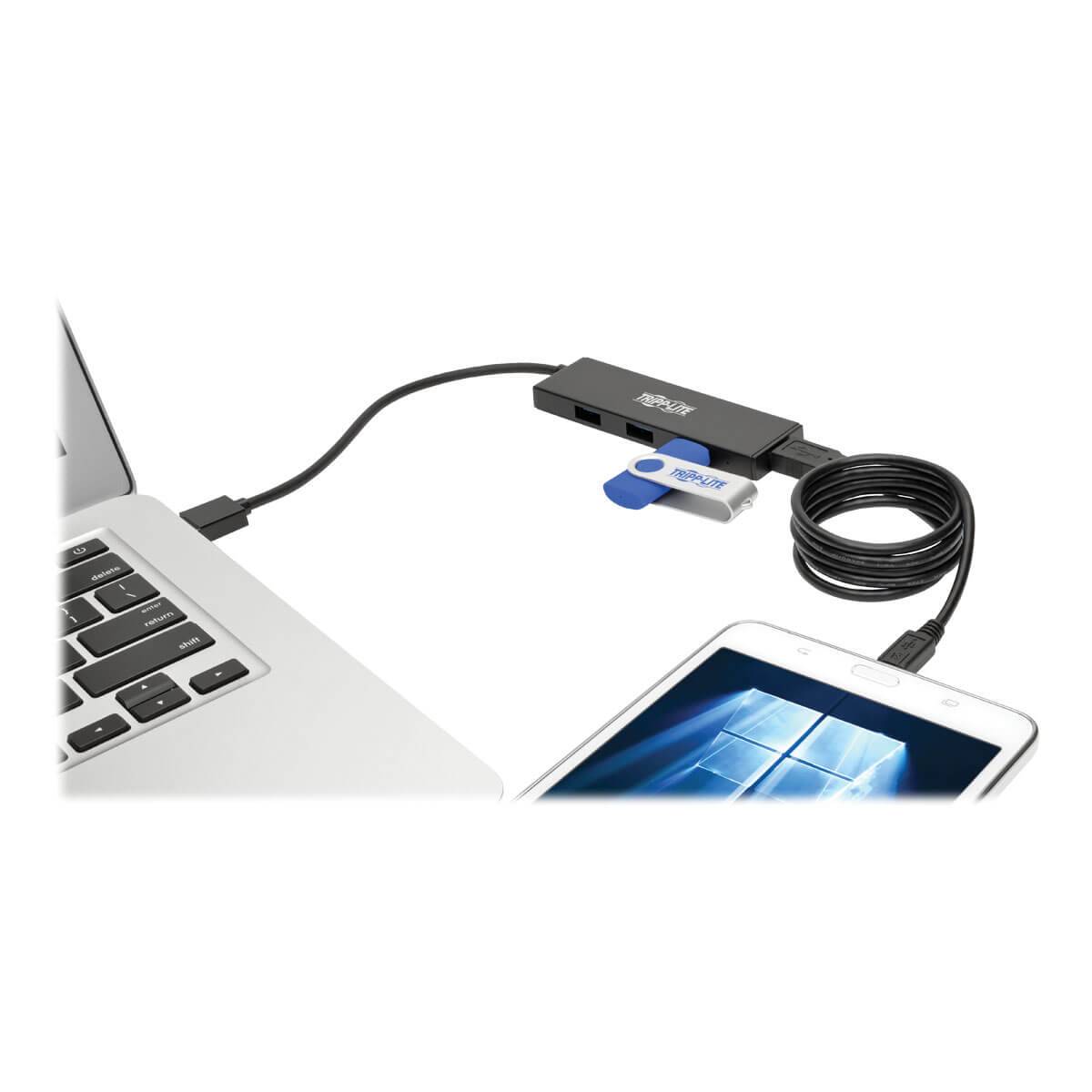 Rca Informatique - image du produit : 4-PORT SLIM PORTABLE USB 3.0 HUB