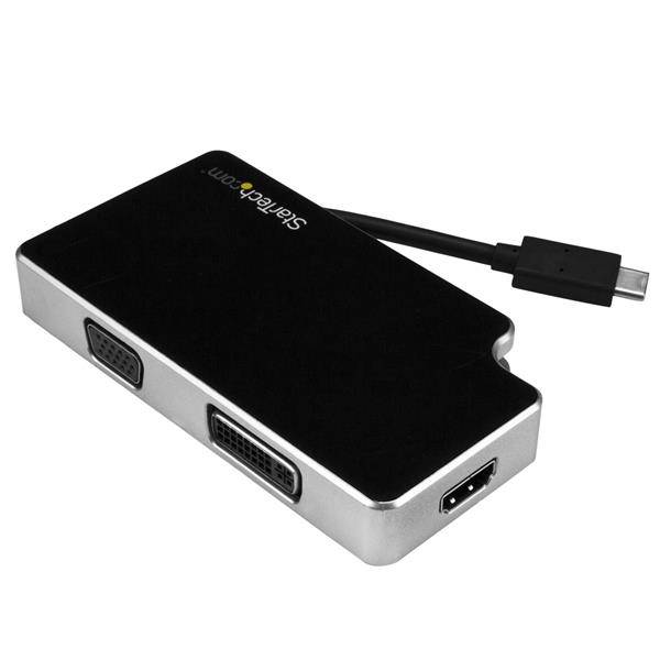 Rca Informatique - Image du produit : ADAPTATEUR DE VOYAGE 3 EN 1 USB-C VERS VGA DVI OU HDMI - 4K