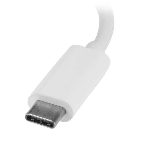 Rca Informatique - image du produit : HUB USB 3.0 A 3 PORTS AVEC GIGABIT ETHERNET - USB-C - BLANC