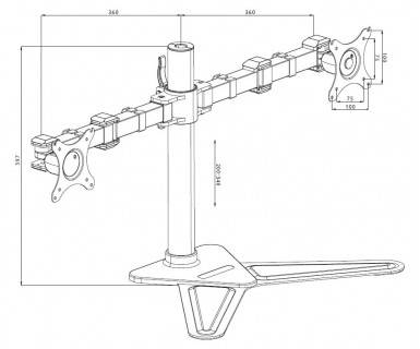 Rca Informatique - image du produit : DUAL DESKTOP ARM STAND 10-30IN 100X100 HAS 10KG