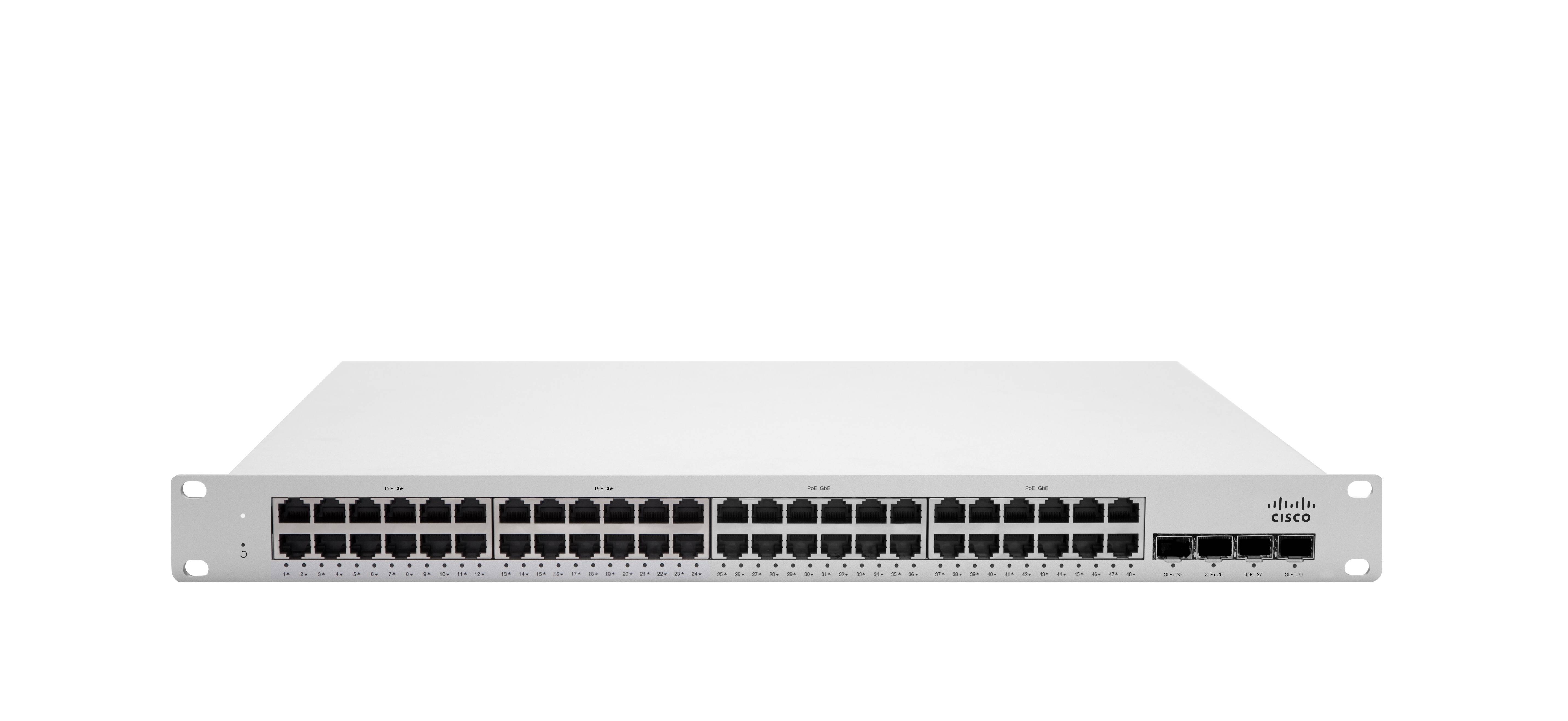 Rca Informatique - Image du produit : MERAKI MS225-48FP L2 STCK CLD- MNGD 48X GIGE 740W POE SWITCH