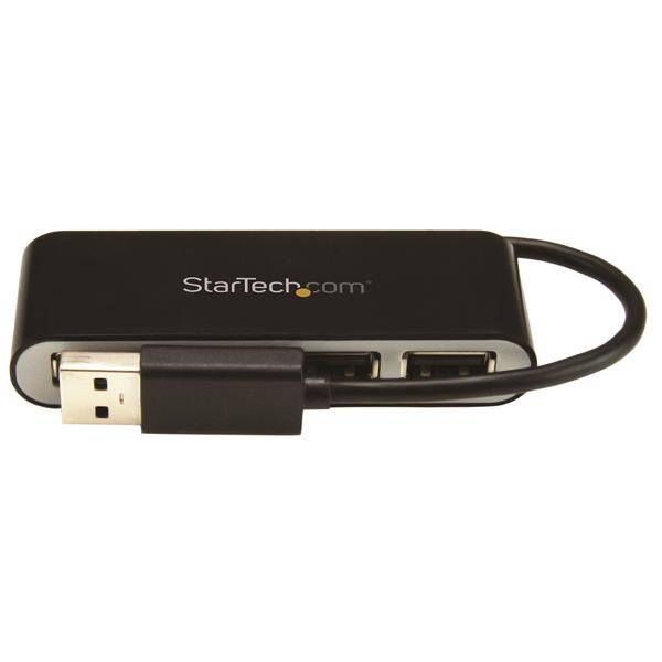 Rca Informatique - image du produit : HUB USB 2.0 PORTABLE A 4 PORTS AVEC CABLE INTEGRE