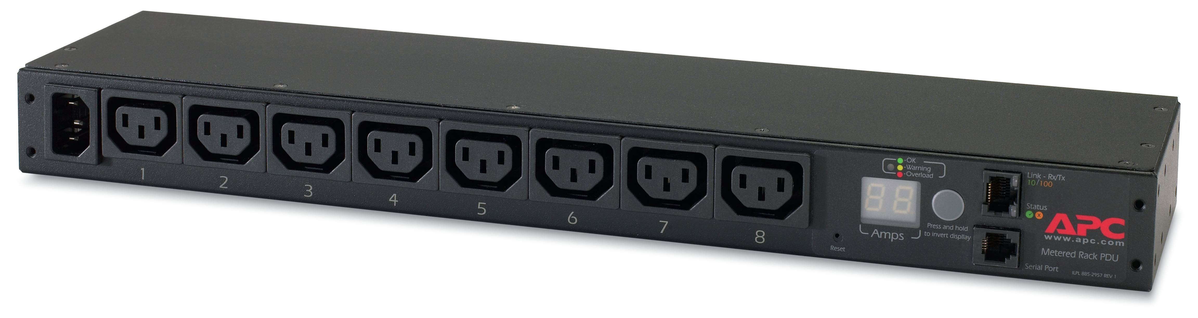 Rca Informatique - Image du produit : RACK PDU METERED 1U 12A/208V 10A/230V (8) C13S