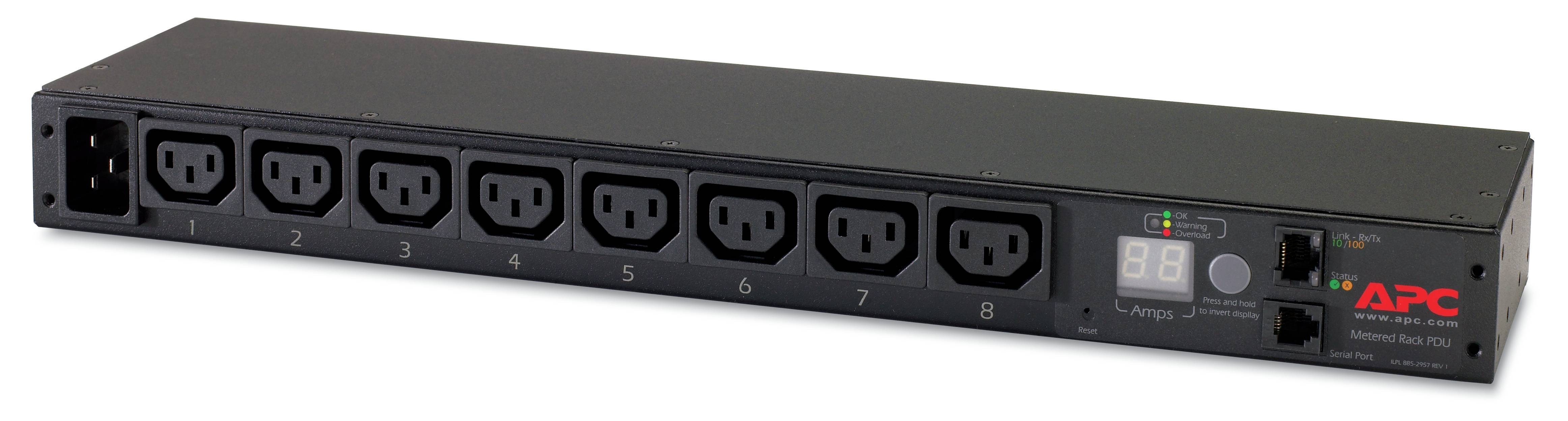 Rca Informatique - Image du produit : RACK PDU METERED 1U 16A 208/230V (8) C13