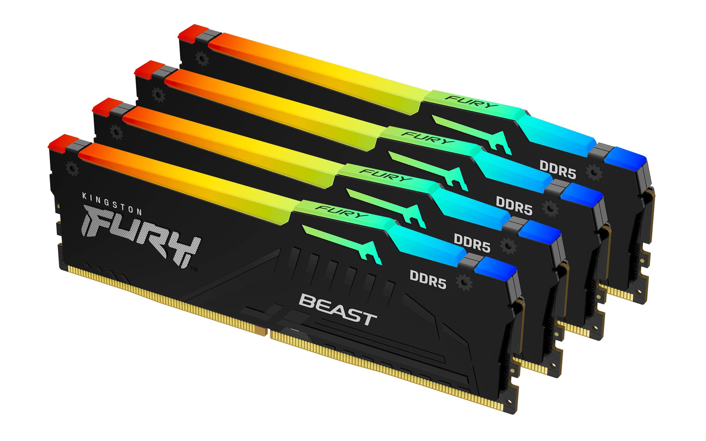 Rca Informatique - Image du produit : 64GB DDR5-6000MT/S CL40 DIMM (KIT OF 4) FURY BEAST RGB XMP