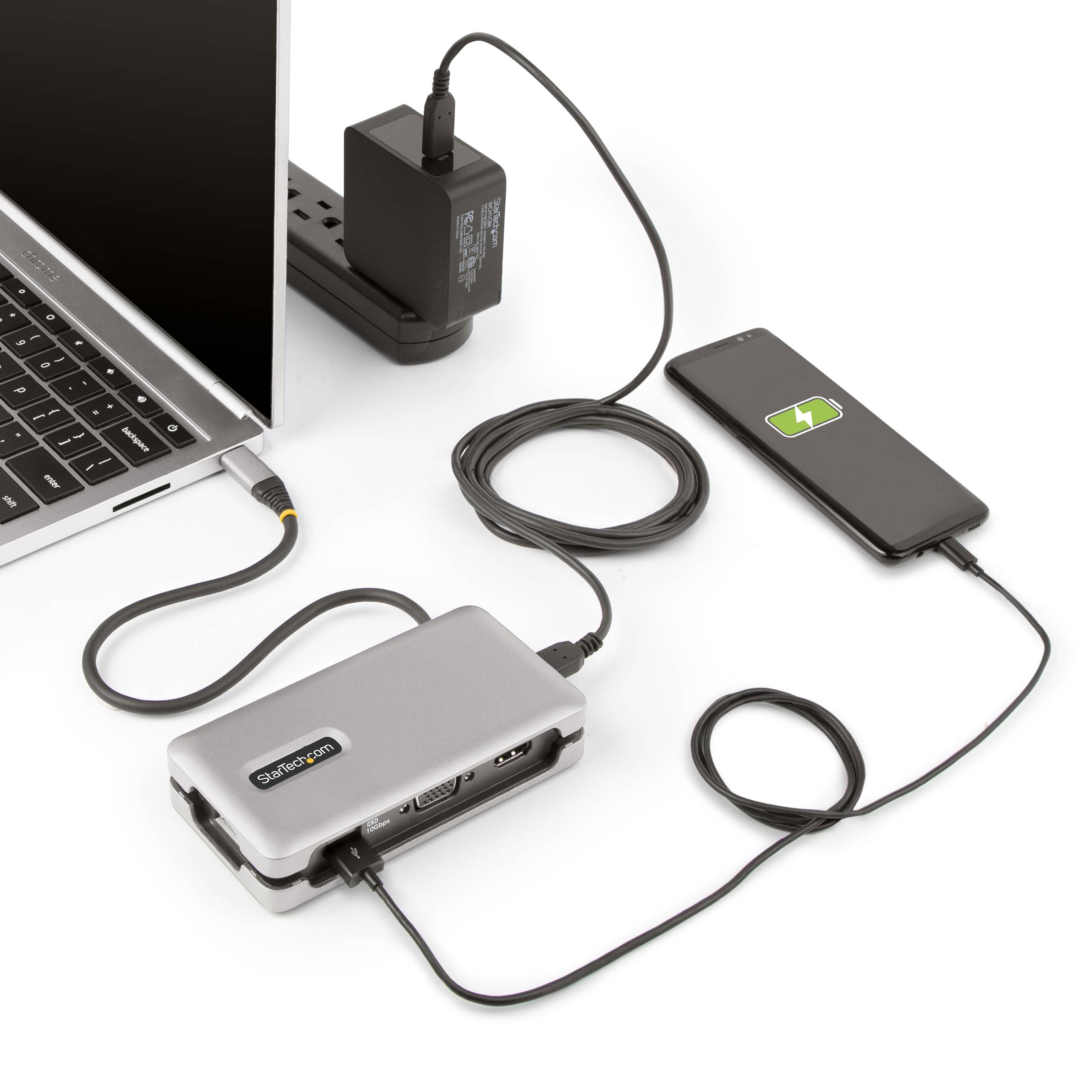 Rca Informatique - image du produit : USB-C MULTIPORT ADAPTER HDMI VGA TYPE-C LAPTOP DOCKING STATIO