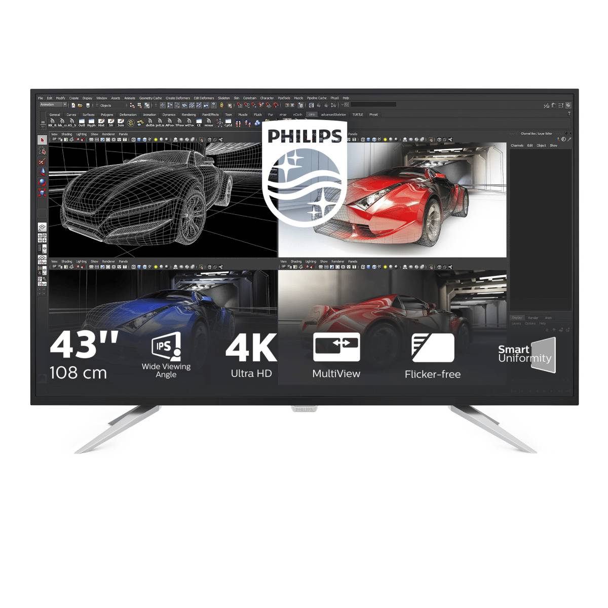 Rca Informatique - Image du produit : 42.5IN IPS LED BDM4350UC 3840X2160 16:9 300CD/QM BLACK    IN