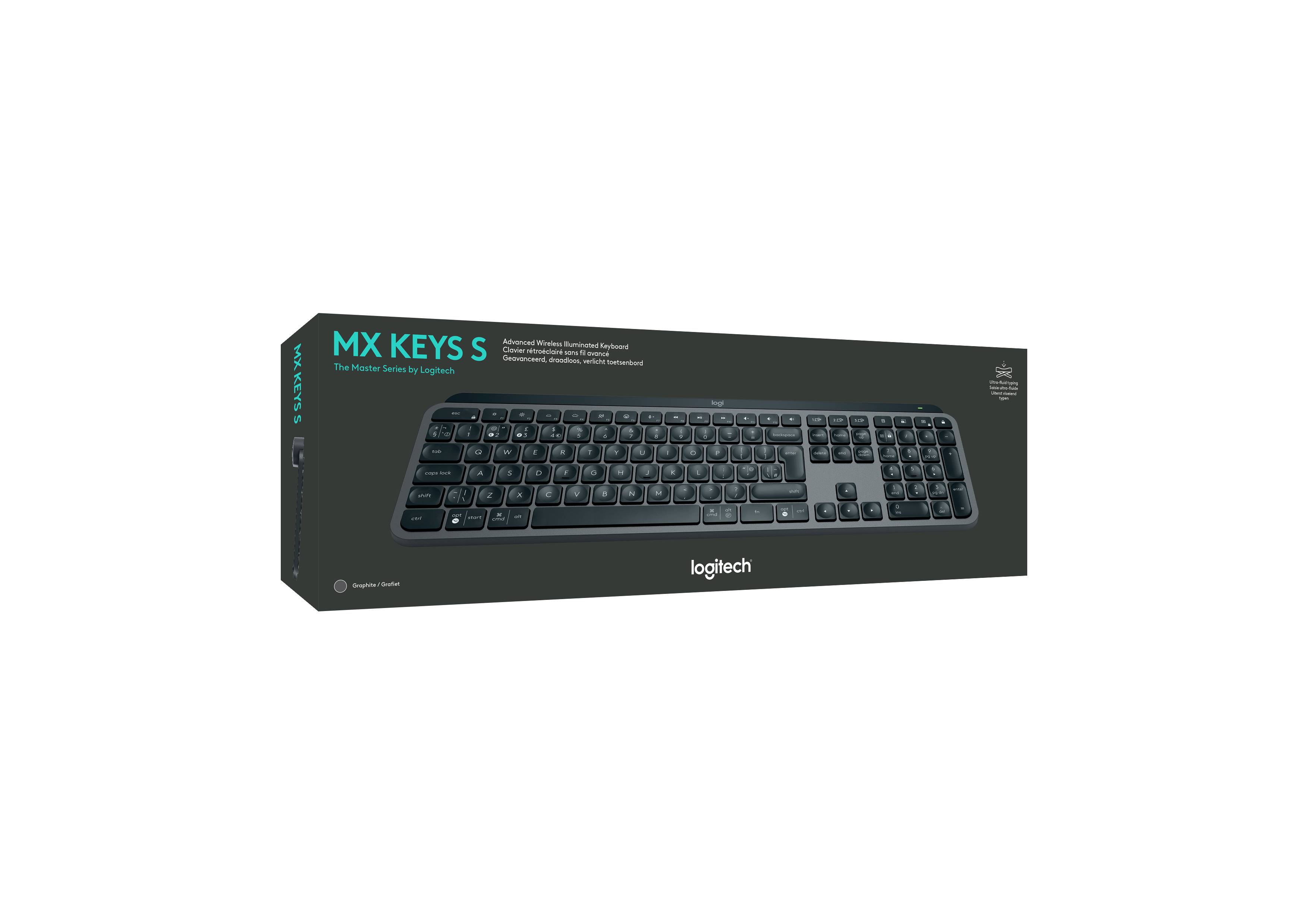 Rca Informatique - image du produit : MX KEYS S - GRAPHITE - US INTL - BT N/A - INTNL-973