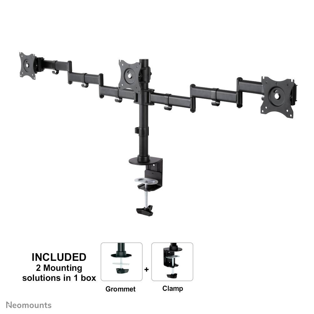 Rca Informatique - image du produit : DESK MOUNT TRIPLE 10-27IN CLMP/GROMET VESA75X75TO100X100