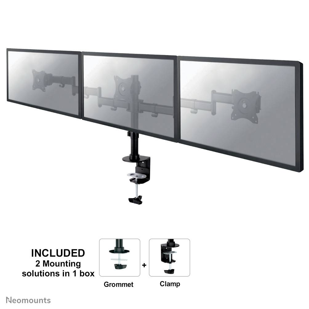 Rca Informatique - Image du produit : DESK MOUNT TRIPLE 10-27IN CLMP/GROMET VESA75X75TO100X100