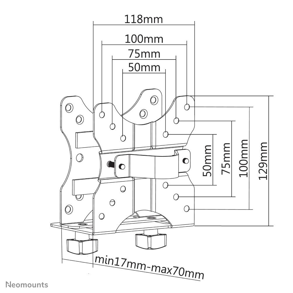 Rca Informatique - image du produit : THIN CLIENT MOUNT BLACK FOR VESA 50X50 TO 100X100MM