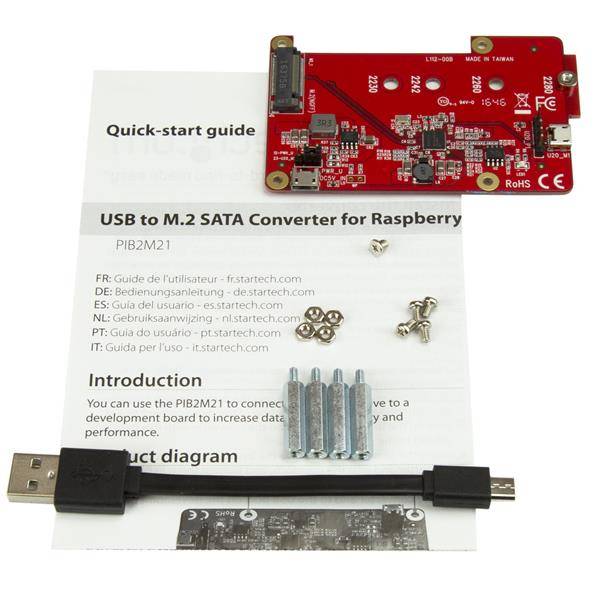 Rca Informatique - image du produit : CONVERTISSEUR USB VERS M.2 SATA POUR RASPBERRY PI