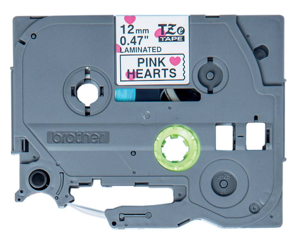 Rca Informatique - Image du produit : TZE-MPPH31 LAMINATED TAPE 12MM PINK HEART BLACK