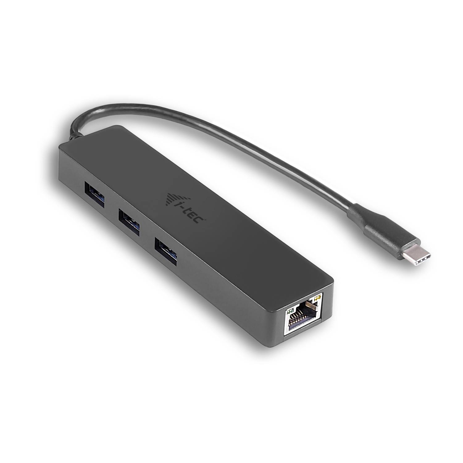 Rca Informatique - Image du produit : I-TEC USB-C SLIM HUB + GLAN USB-C 3 PORT HUB USB 3.0 + GLAN