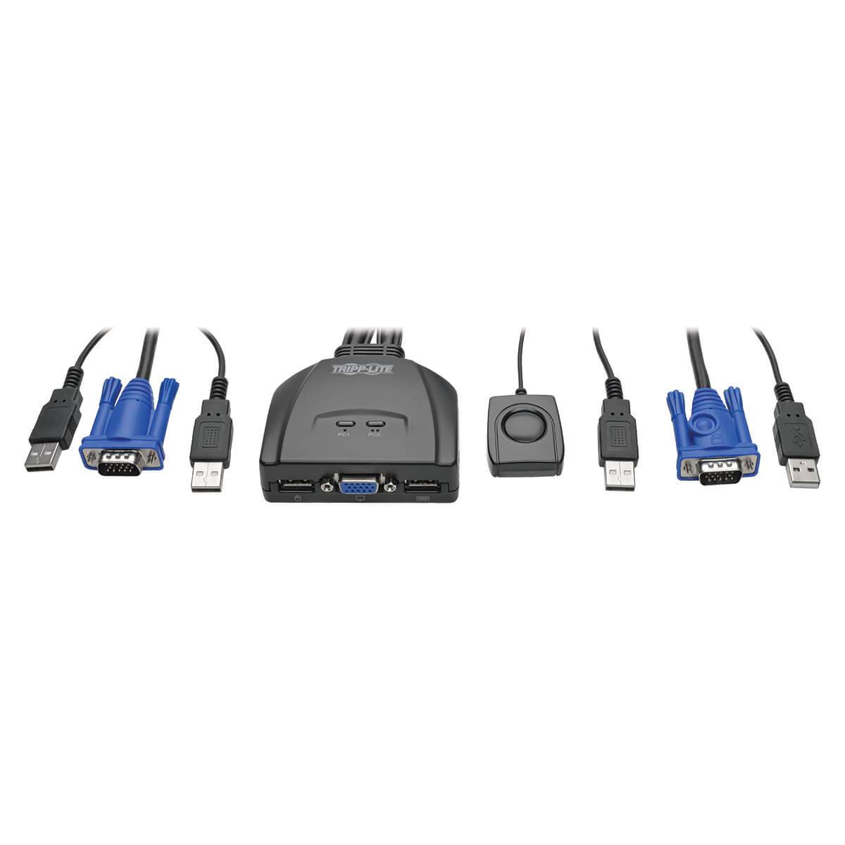 Rca Informatique - image du produit : 2-PORT USB VGA CABLE SWITCH W CABLES USB SHARING