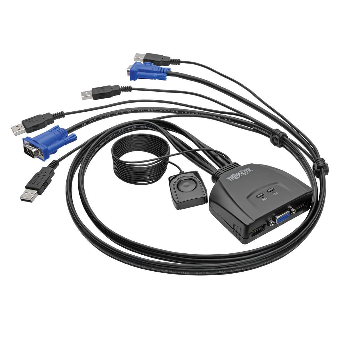 Rca Informatique - image du produit : 2-PORT USB VGA CABLE SWITCH W CABLES USB SHARING