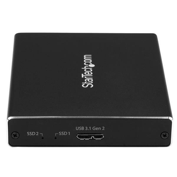 Rca Informatique - image du produit : BOITIER USB 3.1 DUAL SLOT POUR SSD M.2 SATA - RAID - USB-C/A