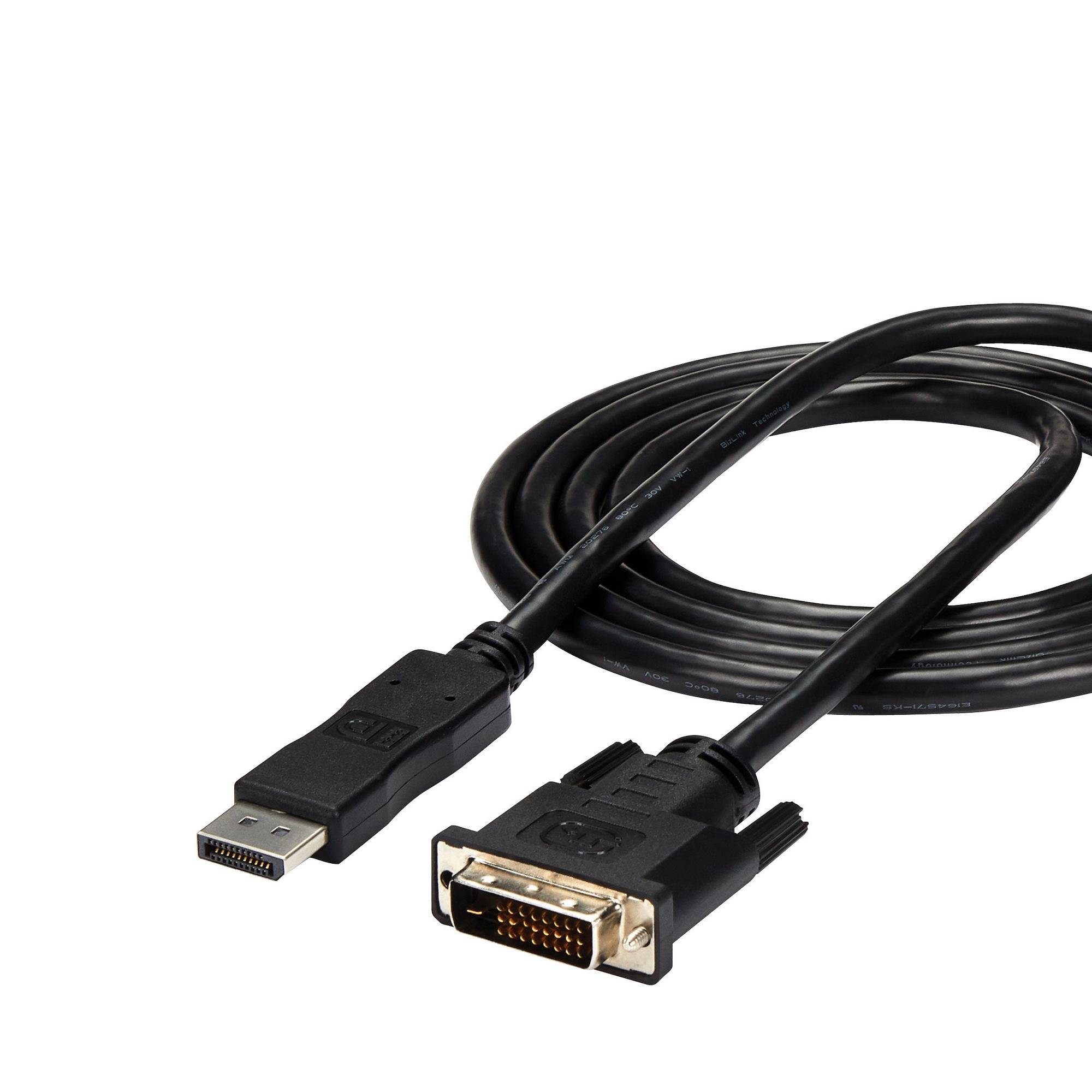 Rca Informatique - image du produit : CABLE CONVERTISSEUR VIDEO DISPLAYPORT VERS DVI - 1.8M