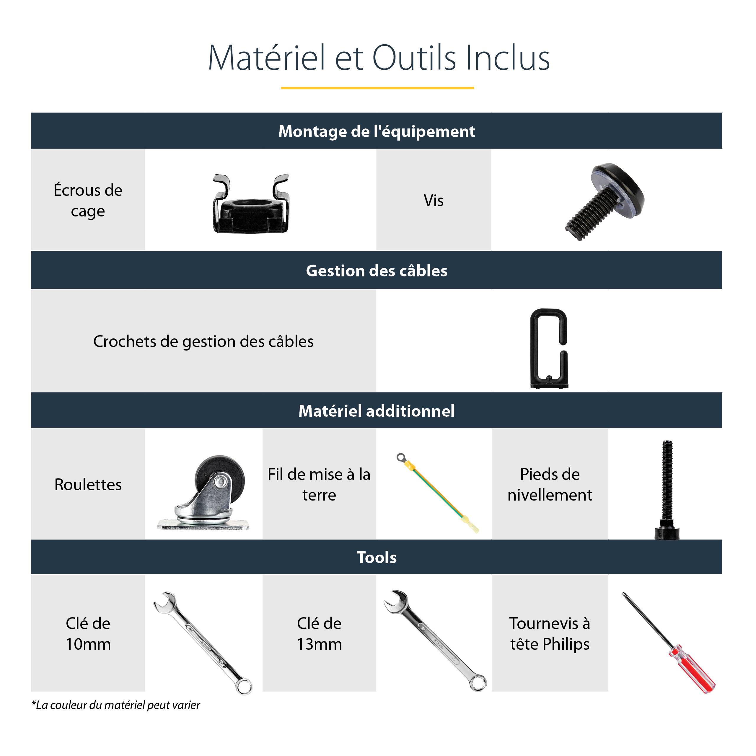 Rca Informatique - image du produit : RACK DE SERVEUR REGLABLE 12U A CADRE OUVERT 4 MONTANTS