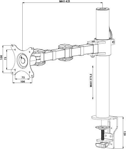 Rca Informatique - image du produit : SINGLE ARM CLAMP 10-30IN 100X100 HAS 10KG