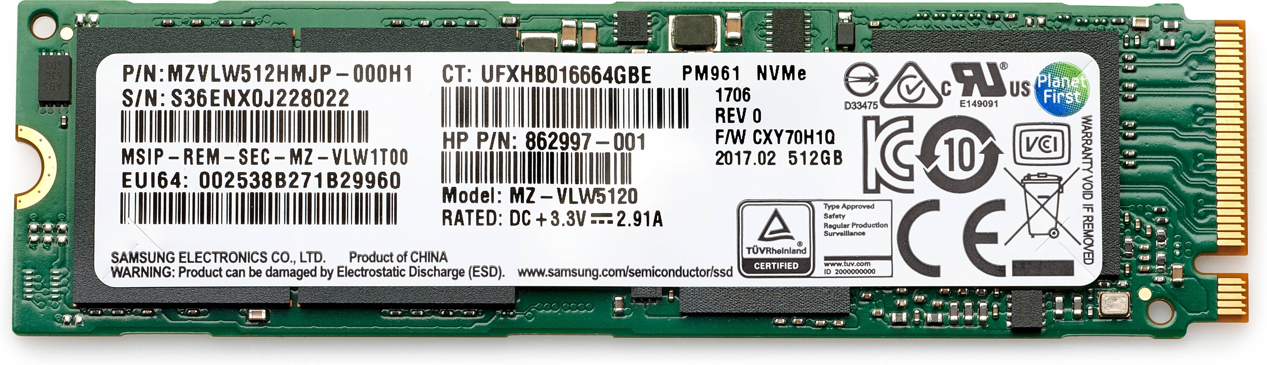 Rca Informatique - Image du produit : HP 512GB TLC PCI-E 3X4 NVME SSD F/ DEDICATED NOTBOOK