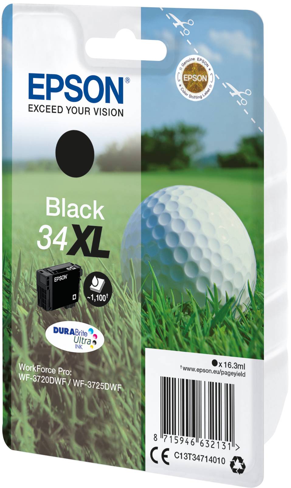 Rca Informatique - image du produit : SINGLEPACK BLACK 34XL DURABRITE GOLF BALL