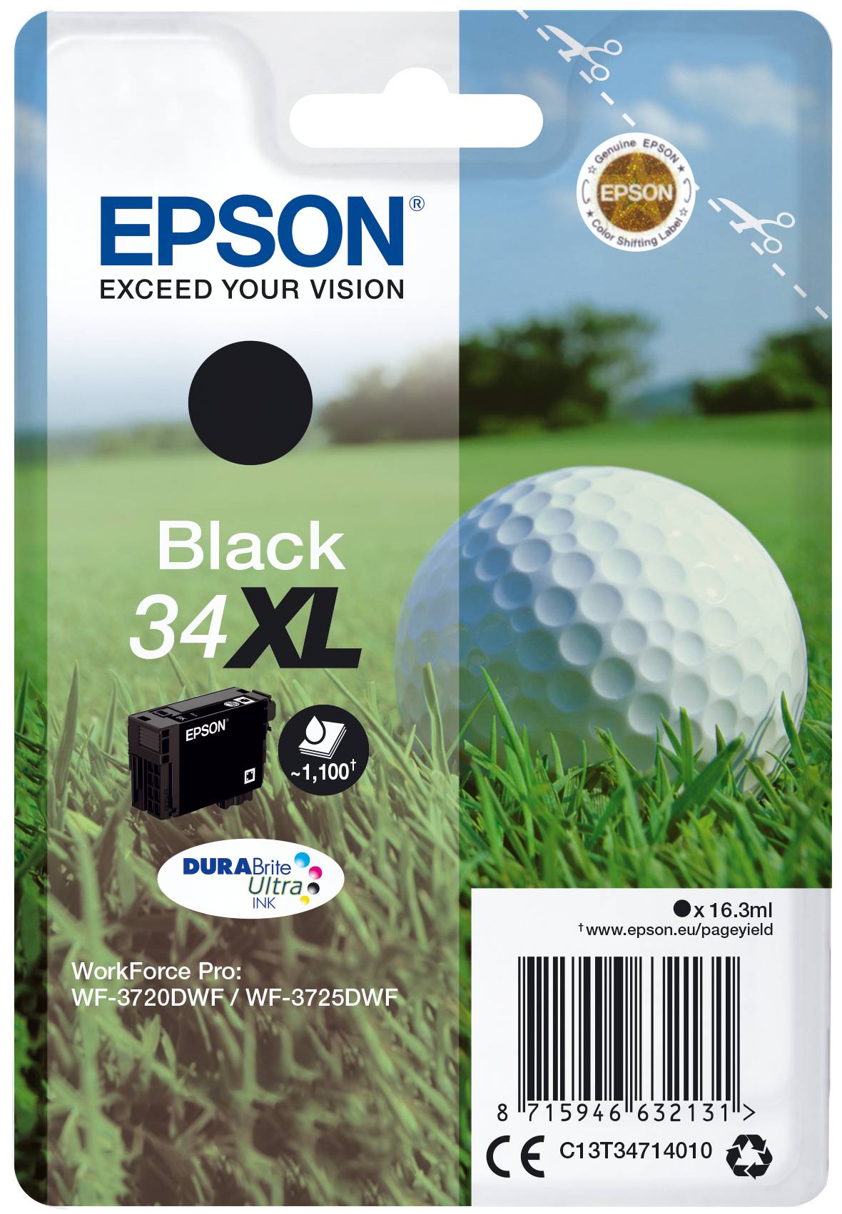 Rca Informatique - Image du produit : SINGLEPACK BLACK 34XL DURABRITE GOLF BALL