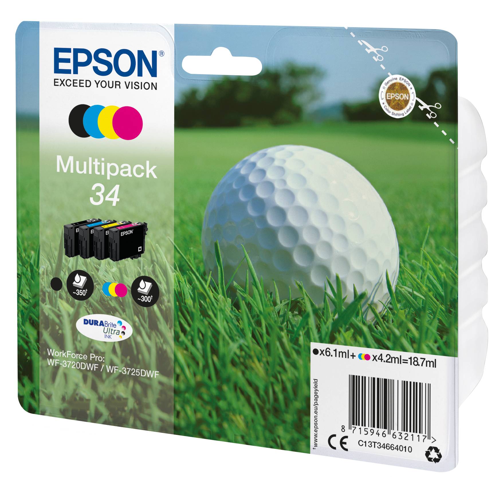 Rca Informatique - Image du produit : MULTIPACK 4-COLOURS 34 DURABRITE GOLF BALL