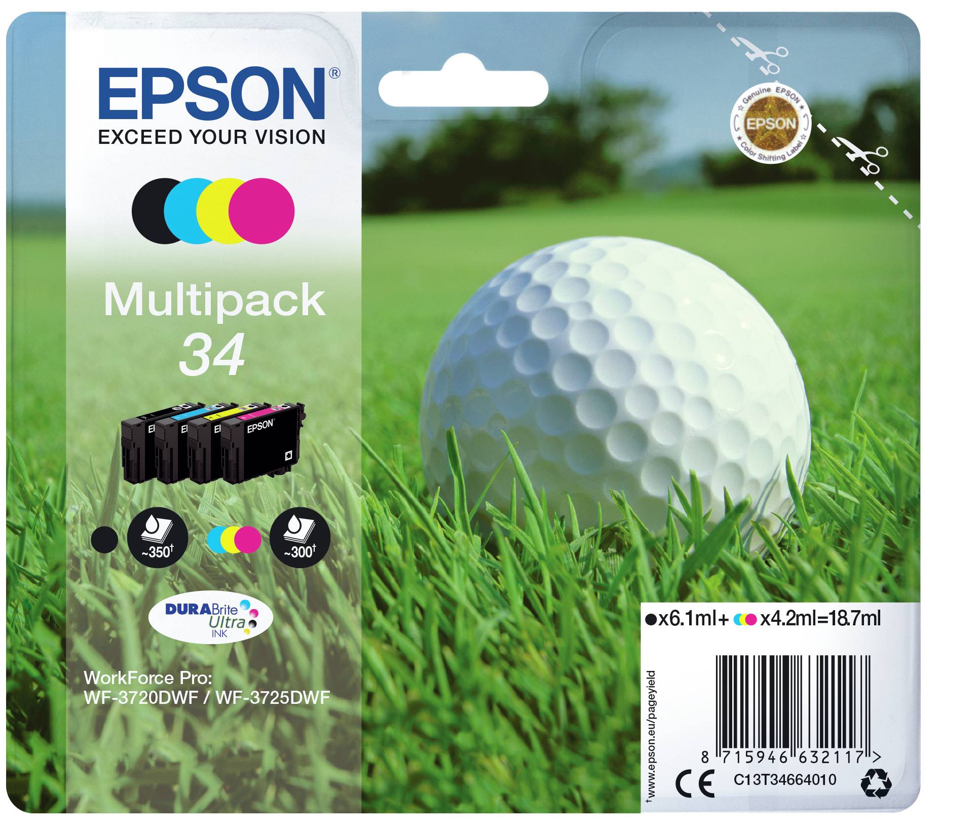 Rca Informatique - image du produit : MULTIPACK 4-COLOURS 34 DURABRITE GOLF BALL