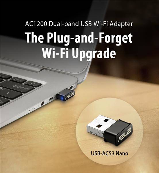 Rca Informatique - image du produit : USB-AC53 NANO AC1200 USB 2.0 WLAN ADAPTER 802.11AC