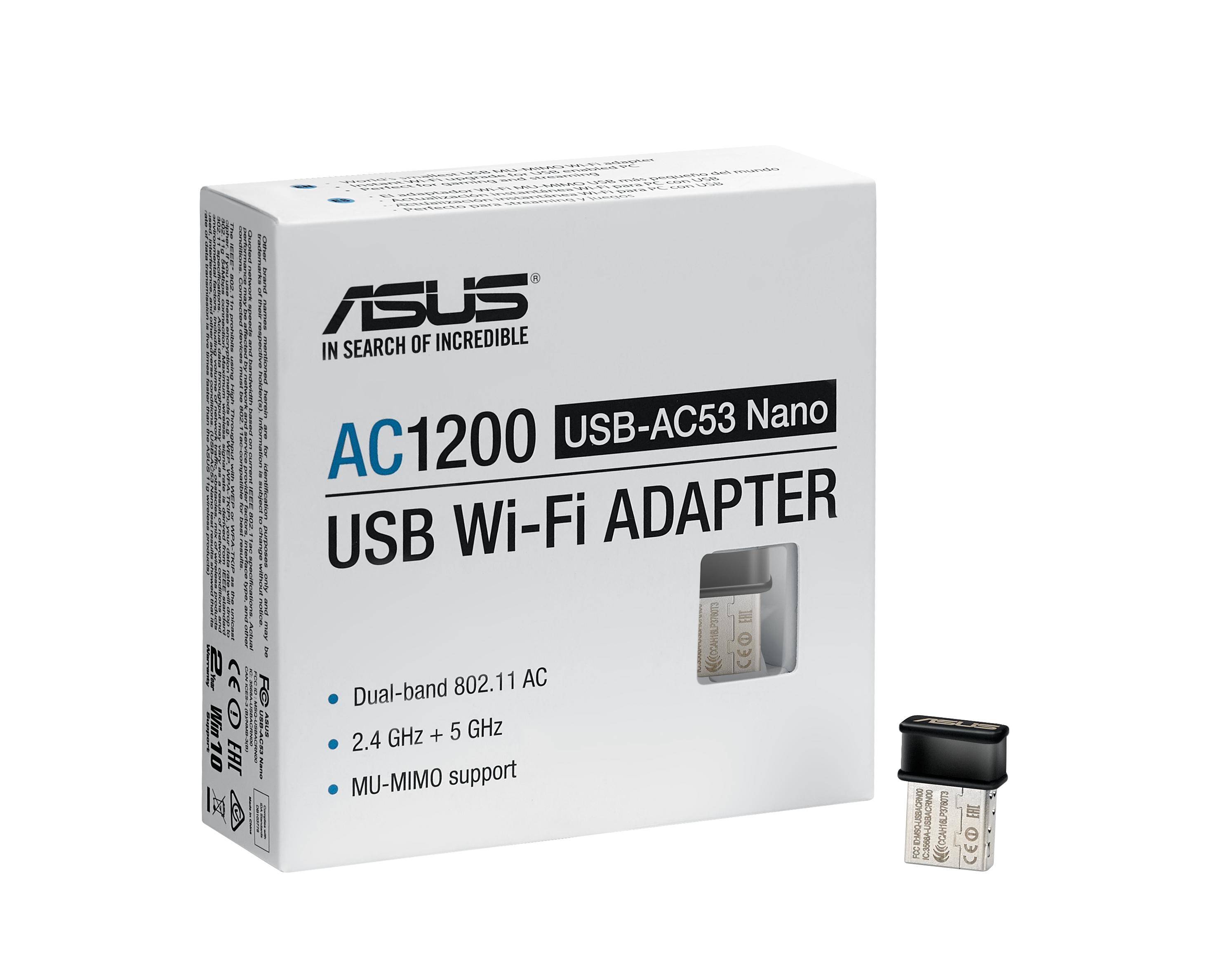 Rca Informatique - image du produit : USB-AC53 NANO AC1200 USB 2.0 WLAN ADAPTER 802.11AC