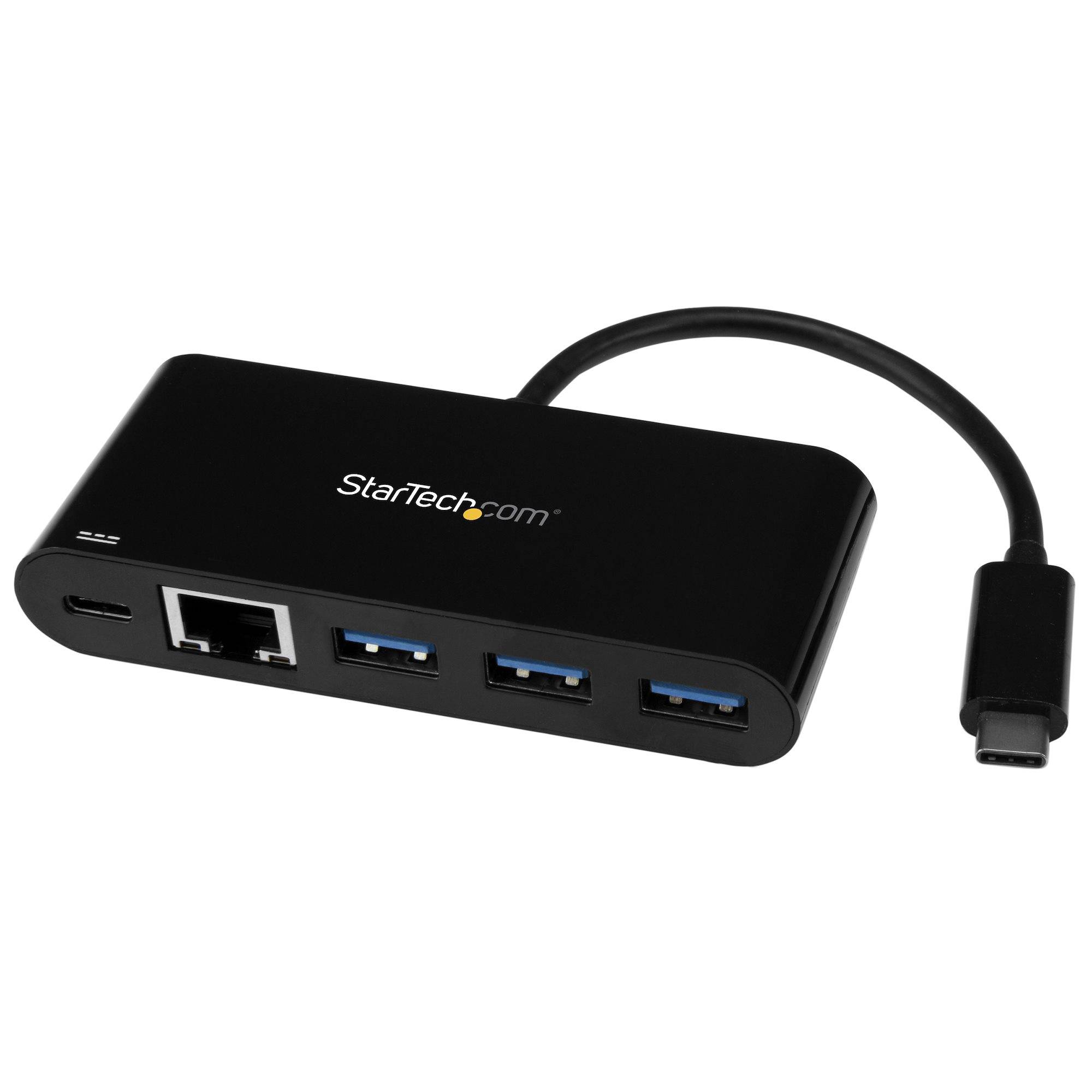 Rca Informatique - image du produit : 3PORT USB C HUB W/ GBE AND PD 2.0 - TYPE C TO 3X A - USB 3.0