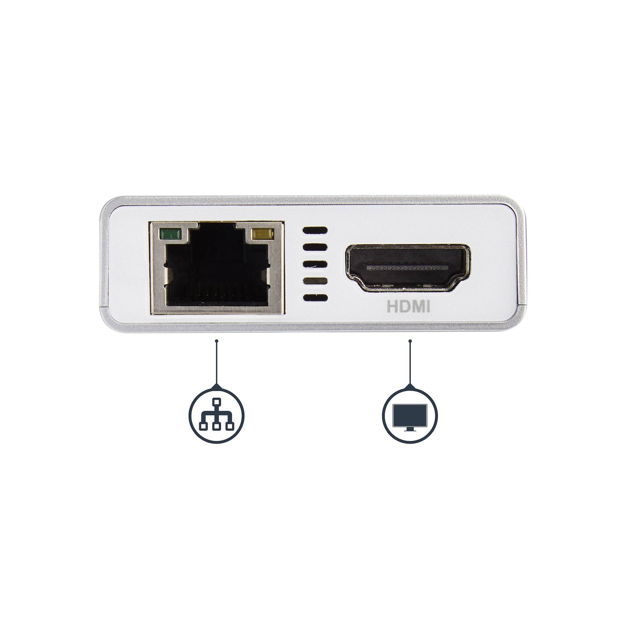 Rca Informatique - image du produit : ADAPTATEUR MULTISPORT USB-C - PD- HDMI 4K - GBE - USB 3.0