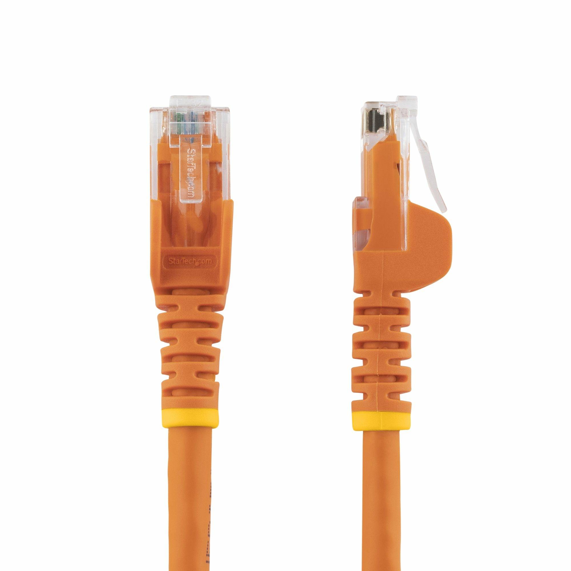 Rca Informatique - image du produit : CABLE RESEAU CAT6 GIGABIT UTP SANS CROCHET DE 3M - ORANGE