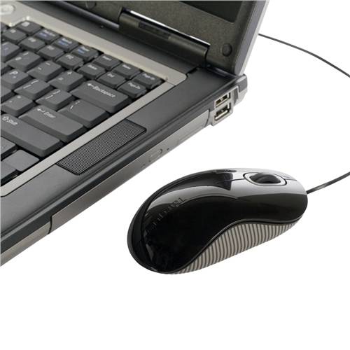 Rca Informatique - image du produit : CORD-STORING MOUSE BLACK/GREY