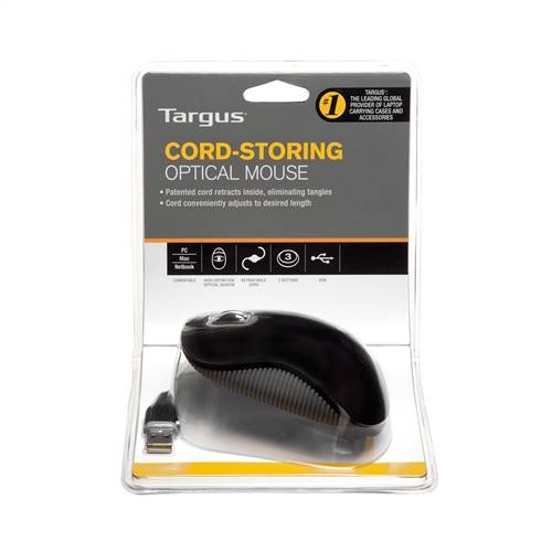 Rca Informatique - image du produit : CORD-STORING MOUSE BLACK/GREY