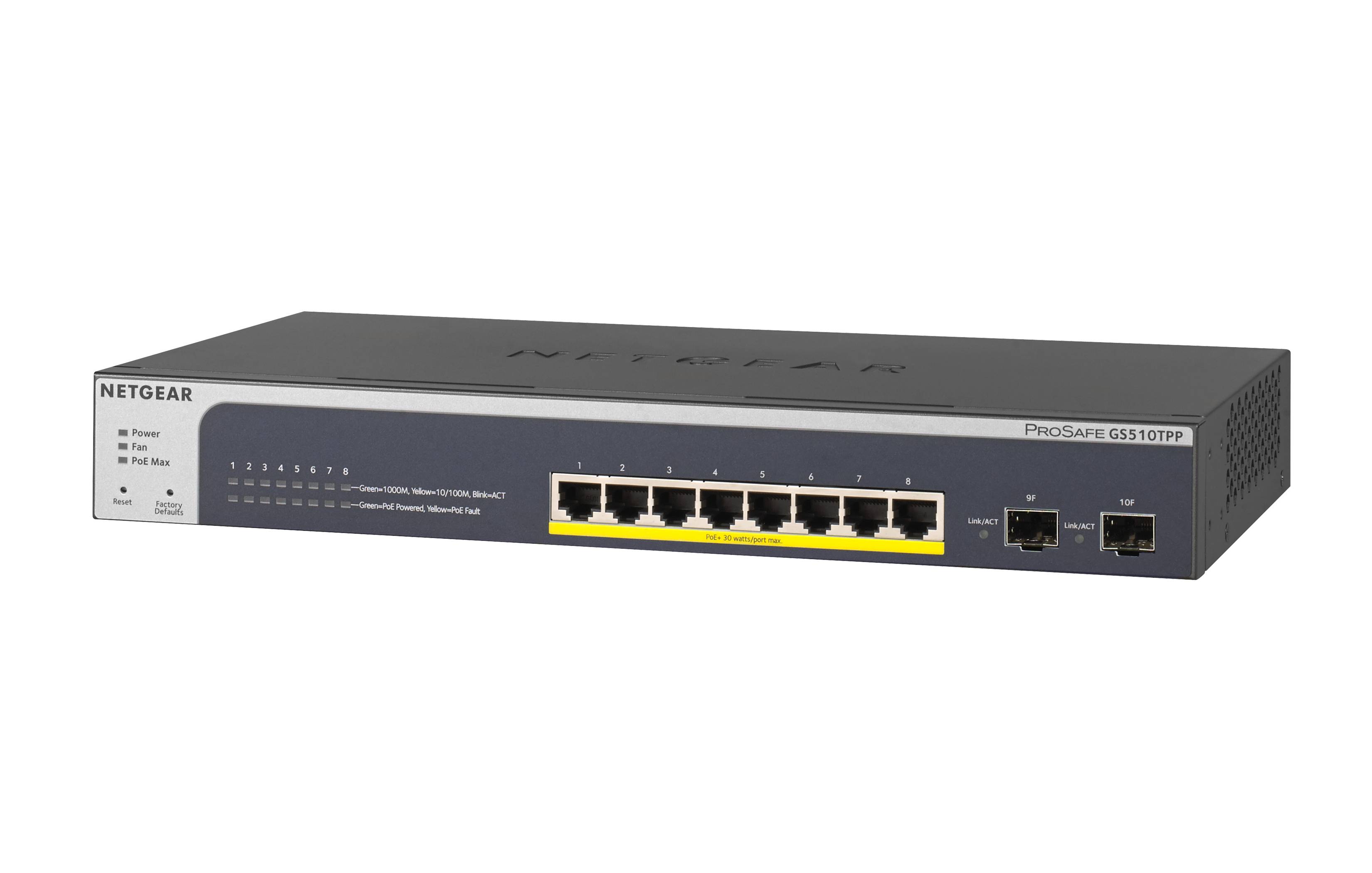 Rca Informatique - Image du produit : 8-PORT POE+ GB WEBMGD SWITCH 2 SFP PORTS