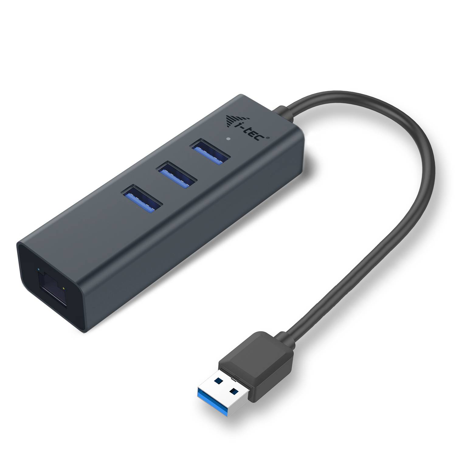 Rca Informatique - Image du produit : I-TEC USB 3.0 METAL HUB + GLAN METAL 3-PORT HUB WITH GLAN ADAP.