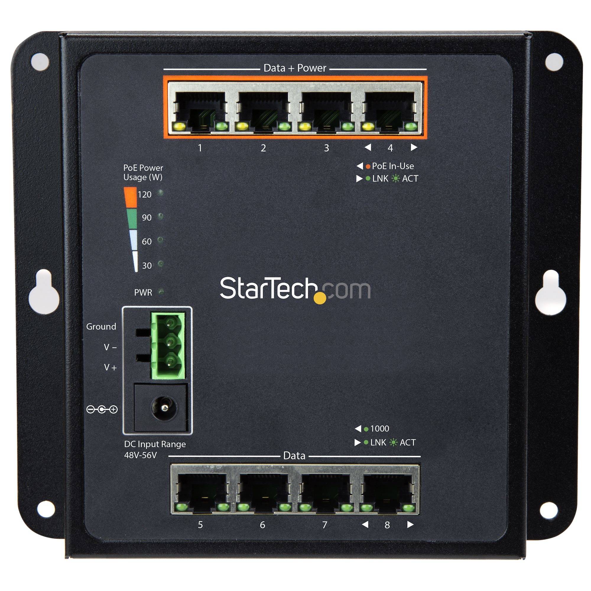 Rca Informatique - image du produit : 8-PORT (4X POE +) GBE SWITCH L2 MANAGED SWITCH - WALL MOUNT