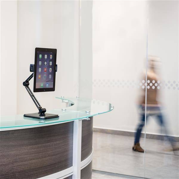 Rca Informatique - image du produit : UNIVERSAL TABLET DESK STAND FOR 4.7IN-12.9IN TABLETS-WALL MOUNT