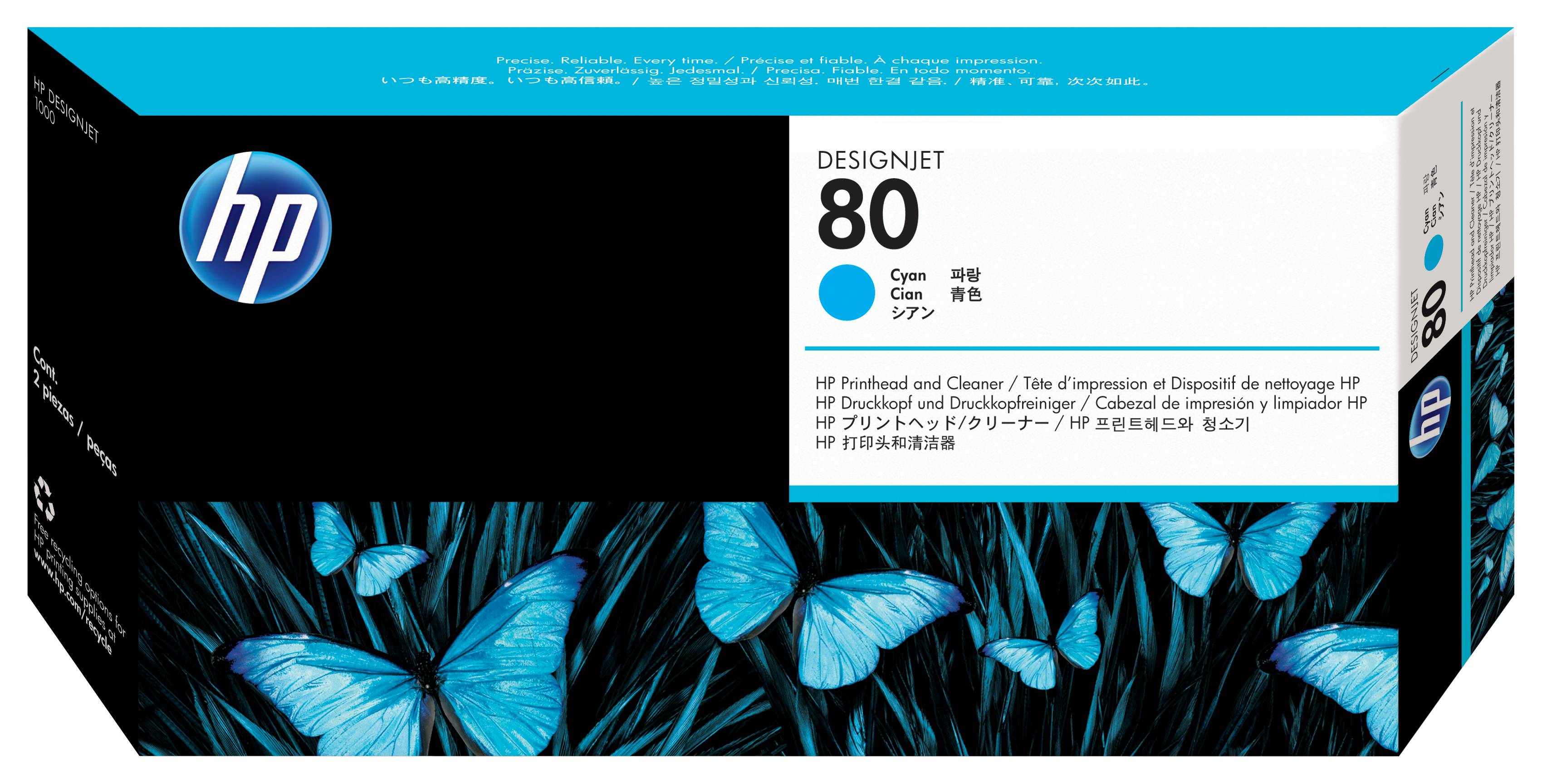 Rca Informatique - Image du produit : PRINT HEAD + CLEANER NO 80 CYAN